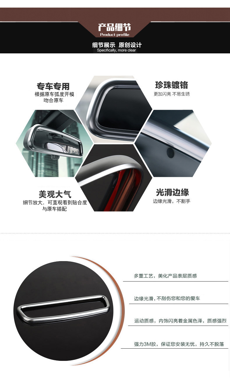 適用于寶馬14-15款新3系內(nèi)飾改裝倒車(chē)鏡框x1x5x6車(chē)內(nèi)后視鏡裝飾框